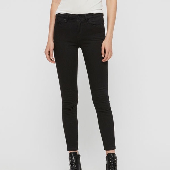 All Saints Denim - ALLSAINTS Grace black skinny jeans